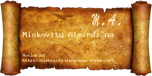 Miskovity Almiréna névjegykártya
